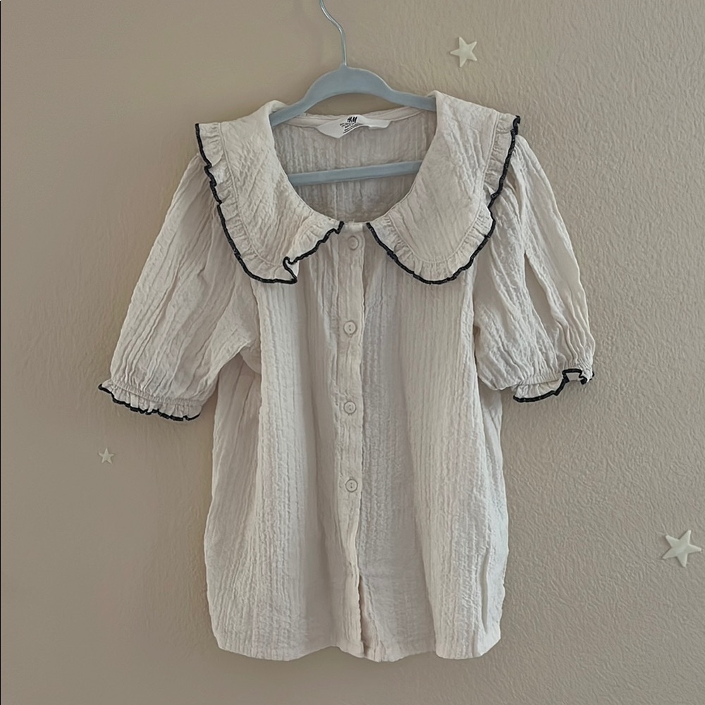 H&M Cream Textured Top